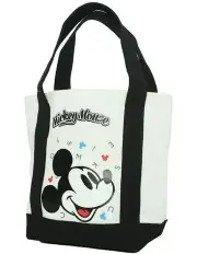 [Disney] Mickey Mouse Canvas Shopper Tote Bag in Black/White