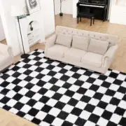 Super Soft Rug for Bedroom, 8x10 Ft Area Rug Classic 8x10ft Black and White