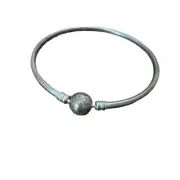 Pandora Moments Bangle Bracelet Sterling Silver S925 Signature Embossed Clasp
