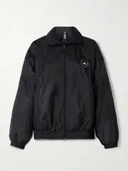 [adidas by Stella McCartney] adidas by Stella McCartney - Truecasuals Paneled Logo-print Recycled-shell Jacket - Black - large large Black