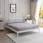 Wooden Bed Frame Queen Size Mattress Base Pine Platform Bedroom Furniture WH