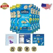Crunchy Vegan Sea Salt Rice Cake Minis - Guilt-Free Organic Snacking, 6-Pack