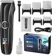Professional Hair Clippers for Men, Cordless Hair Clippers with LCD Display and 5 Limiting Combs, USB Charging Barber Clippers for Hair Cutting & Mens Grooming