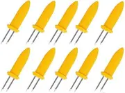 10x Corn Cob Holders, Corn on The Cob Skewers, Stainless Steel Corn Fork Prong Skewers Barbecue Fork Fruit Holder BBQ Kitchen Accessories Home Cooking Fork