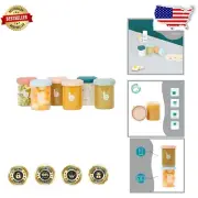 8.5 oz Leakproof Borosilicate Glass Baby Food Jars - Set of 6 Durable Canisters
