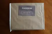 VTG Cannon Taupe Brown Twin Sheet Set 220 Thread Count Easy Care Cotton Rich