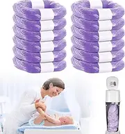 Pack of 12 Refill Film for Nappy Bins, Nappy Bin Refill Cassettes, 4.5 m Refill Bag, Odour-Proof, Nappy Bin Refill Film, Refill Pack Nappy Bin for Tommee Tippee Sangenic Tec (Purple)