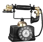 Vintage Model Telephone - Retro Resin Phone Ornament, Antique Corded Phone | Antique Phone Decor, Aesthetic Sculpture for Shelves, Bookcase, Living Room, Home and Decor, Consulte la descripción, See