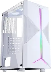 Fortrek Holt Mid Tower Gaming Computer Case with RGB Led Strip, Full Acrylic Side and Magnetic Duster Filter, ATX/Micro ATX/Mini ITX, White