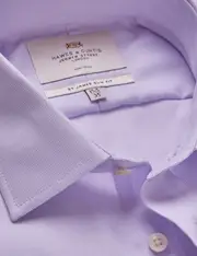 Hawes & Curtis Non-Iron Lilac & White Dobby Slim Shirt Size: 16" collar, 37" sleeve