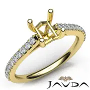 Asscher Semi Mount Prong Setting Diamond Engagement Ring 14k Yellow Gold 0.3Ctw