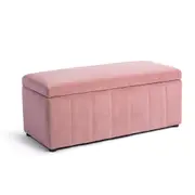 Becca Storage Ottoman Blanket Box Lounge Bench pink velvet
