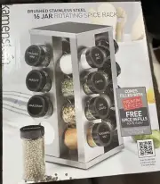 Kamenstein 16 Jar Revolving Stainless Steel Spice Rack New Unopened Box
