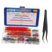 BOJACK 14 Vaules 840 pcs 2-125mm Solderless Flexible Breadboard Connecting