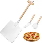 Pizza Peel Aluminum Oxide Metal Pizza Spatula,12 Inch Pizza Paddle with Detachab