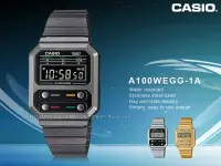 在飛比找Yahoo!奇摩拍賣優惠-CASIO 卡西歐 電子錶 A100WEGG-1A 不鏽鋼錶