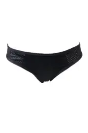 Rachel Rachel Roy Black Laser Mesh Sporty Scoop Bikini Bottom M