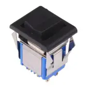 7648AD Black On-Off-(on) Momentary Snap-In Rocker Switch DPDT 4A 30VDC