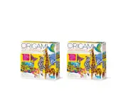 2x 4M Little Craft Origami Zoo Animals Patterned Paper Kids/Children Fun Art 5y+