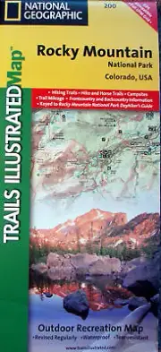 NEW~MAP OF ROCKY MOUNTAIN Nat'l.Pk,CO~NatGeo Topo, Waterproof, GPS Compatable