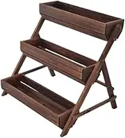 3 Tier Wooden Plant Stand, Tall Corner Ladder Plant Shelf, Indoors Outdoors Plant Rack for Multiple Plants, Freestanding Ladder Storage Shelf for Patio Balcony Lawn Garden Living Room