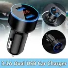 3.1A Car Cigarette Lighter Phone Charger Digital LED Voltmeter Accessories Black