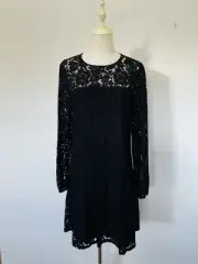 decjuba Black Long Sleeve Lace Dress Size-S BNWT
