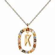 PDPaola Letter 18k Gold Necklace K