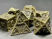 Dragon Steampunk Bronze - 7 Piece Metal Polyhedral DND RPG 5e Dice Set