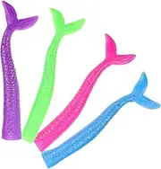 4Pcs Mermaid Tail Finger Puppets Interactive for Fingertip Puppets Present for Enhance Touch Coordination
