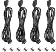 uxcell 4 Pin 10mm RGB LED Strip Light Connector Extension Cable 1M Length Black 4Pcs with 8Pcs Male 4 Pin Plugs