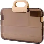 CAXUSD 1pc Portable File Box Paper Folders Document Folder File Folder Organizer File Organizer with Handle Clear Organizer Bags Paper Storage Organizer File Case Plastic Coffee