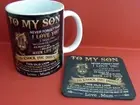 1 x Ceramic 11oz Coffee Tea Mug and coaster - To My Son from Mum your design