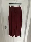Forever 21 Women's Maxi Long Skirt Red Wine Bow On Front Buttoned Sz M NWT