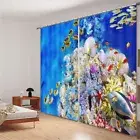 A Bunch Blue Sea Fish 3D Curtain Blockout Photo Printing Curtains Drape Fabric