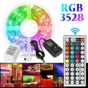 16FT Flexible Strip Light 3528 RGB LED SMD Remote Lights Room TV Party Bar HD