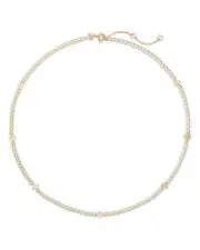 Tory Birch Kira Double T & Imitation Pearl Collar Necklace, 16-18