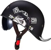 Adult Motorcycle Half Helmet German Style Half , Vintage Motorcycle Half Helmet Helmets Bowl Helmet Scooter Scooter ECE Approved Motorcycle Skull Cap