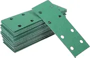 X AUTOHAUX 50 Pcs Sanding Discs Wet Dry Waterproof Hook & Loop Sandpaper for Woodworking, Automotive Refinishing 7.80"x2.76" 8 Hole 60 Grit Green White Corundum