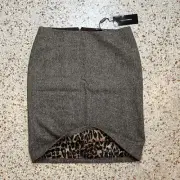 Brand New With Tags Cozy Dolce And Gabbana Lambswool Tan Brown Skirt Size 44