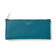 Delfonics Quitterie PVC Flat Pencil Case Stationery Pen Storage 18cm Turquoise