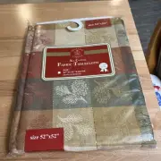 NEW. Sultan's Linens Fabric Tablecloth 52 x 52" Square - Cotton