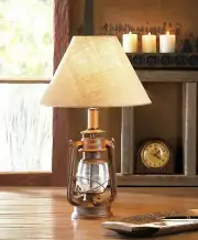 Rustic Iron Glass Vintage Camping Candle Lantern Table Lamp Home D�cor