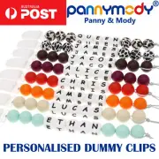 Personalised Dummy Clip with Name Chewable soother holder Chain Shower Gift