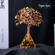Natural Stone Tree Pyramid Base Crystal Tree ( Tiger eye)