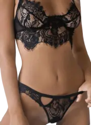My Secret Drawer® Eyelash Lace Open Cut Bra Set