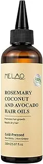 Organic Rosemary & Coconut Hair Oil 150ml - Biotin Enriched for Fast Hair Growth | Volumizing Treatment for Thin Hair | Safe for Eyelashes & Sensitive Scalp