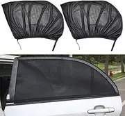 Paifeancodill Car Side Rear Window Sun Shades, 2 Pcs Window Sock, Breathable Mesh Car Sun Shade, Side Car Window Covers, 100% Coverage Sunshade Cover Protects People from Sun Glare UV Rays Burn Heats