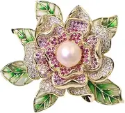 [KDXXFC] Brooch Peony Brooch Pin Versatile Brooch Female Accessories Scarf Button Mother's Elder Gift