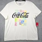Lucky Brand Coke Shirt ADULT EXTRA LARGE XL U5 WHITE Coca Cola MENS CASUAL NWT